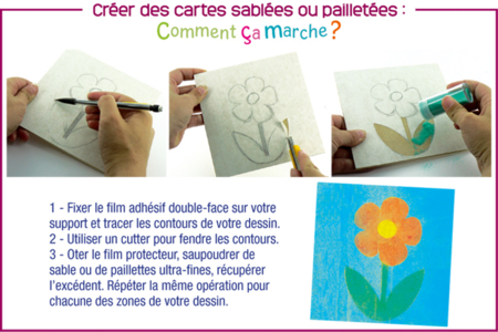 Film plastique adhésif Simple ou Double face - Sable coloré – 10doigts.fr